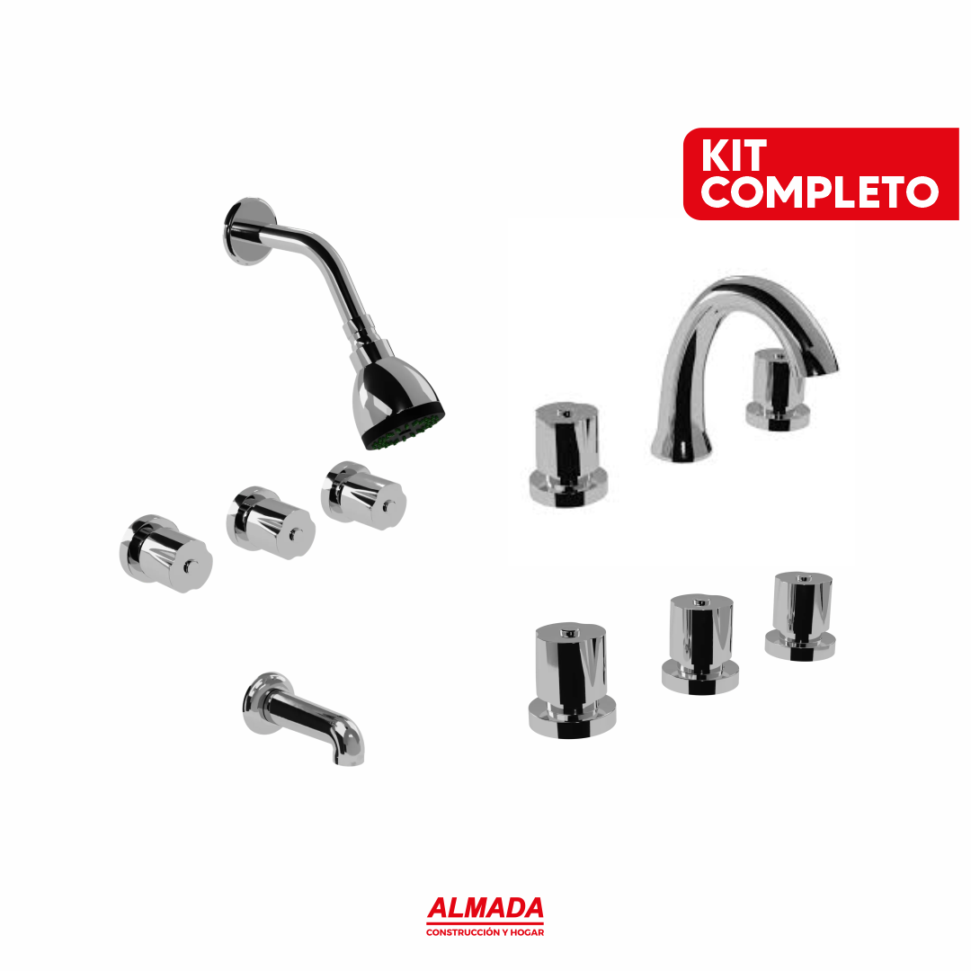 Algo kit griferia wolf (lavatorio-bidet-baÑera c/transf) ROCA GRIFERIA - Imagen 1